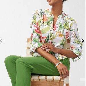 Chicos Floral Cotton Blouse 8